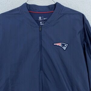 New England Patriots Nike Jacket Mens XL Blue NFL Football On Field Pullover